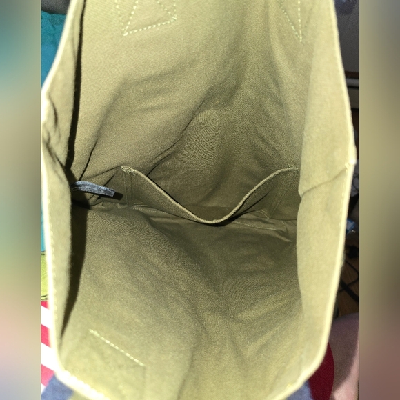 Hermes Tan and Blue Canvas Tote Bag - Picture 6 of 7